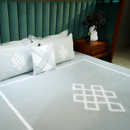Silver Mist Abstract Fusion 300 TC|500 TC Bed Set