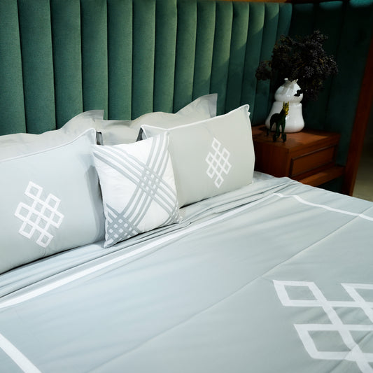 Pure Alabaster Abstract Fusion 300 TC|500 TC Pillow Cover