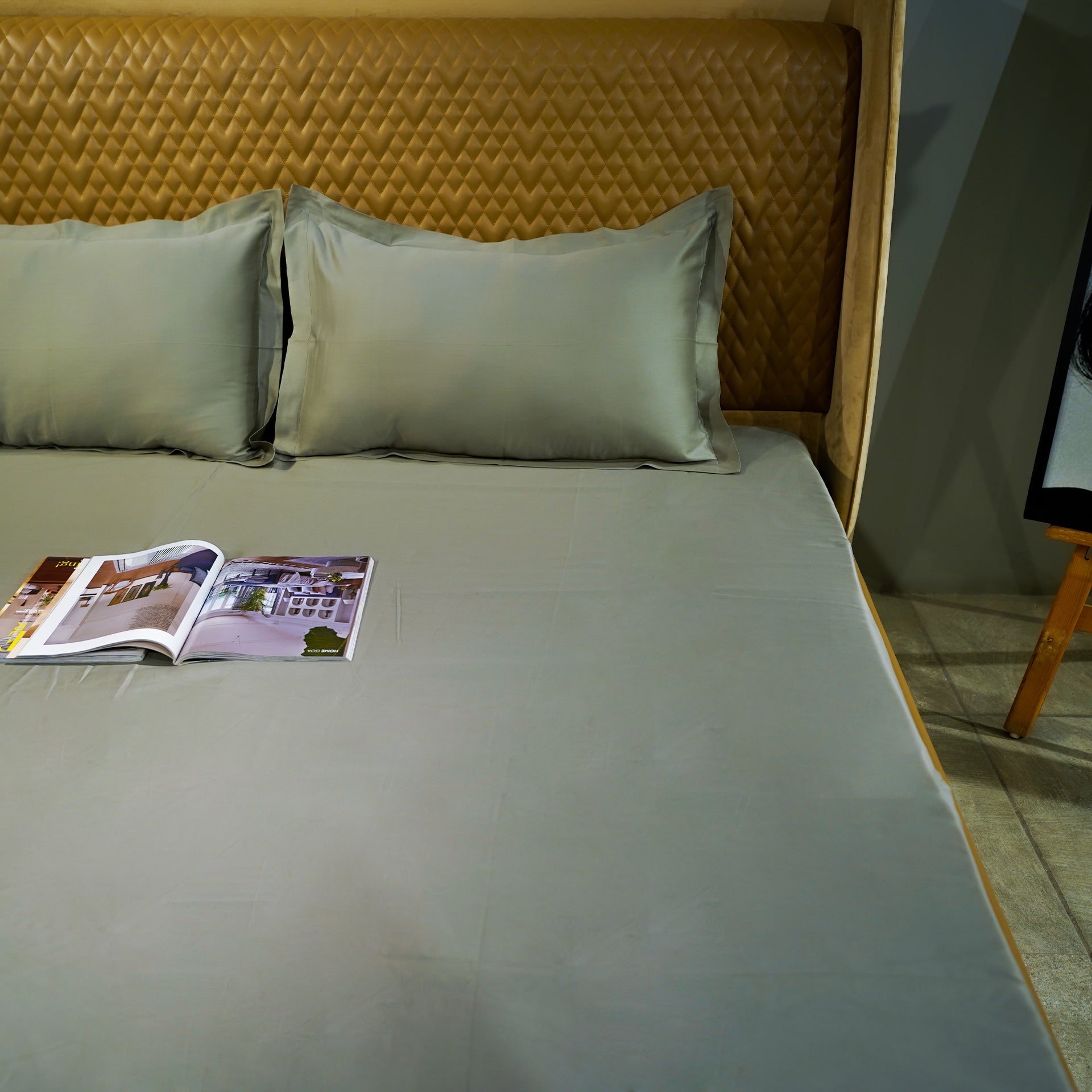 Sage Green pure cotton flat bed sheet for king/queen/single bed – breathable, soft, skin-friendly & fade-resistant bedding for Indian homes.