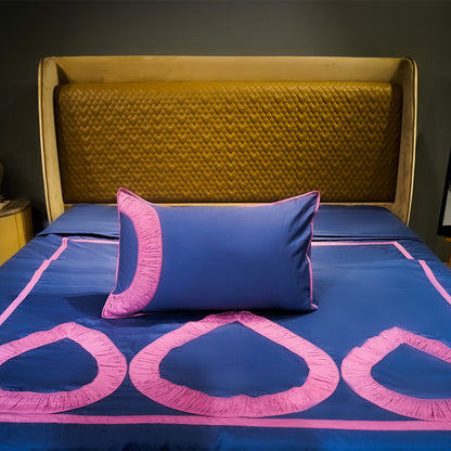 Majestic Sapphire Teardrop Elegance 300 TC|500 TC Designer Bed Sheet