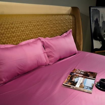 Pink pure cotton flat bed sheet for king/queen/single bed – breathable, soft, skin-friendly & fade-resistant bedding for Indian homes.