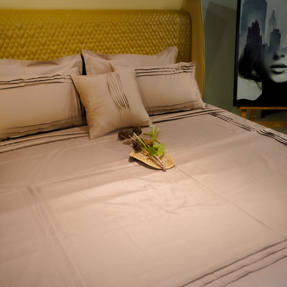 Pure Alabaster Classic Charm 300 TC|400 TC|500 TC Designer Bed Sheet