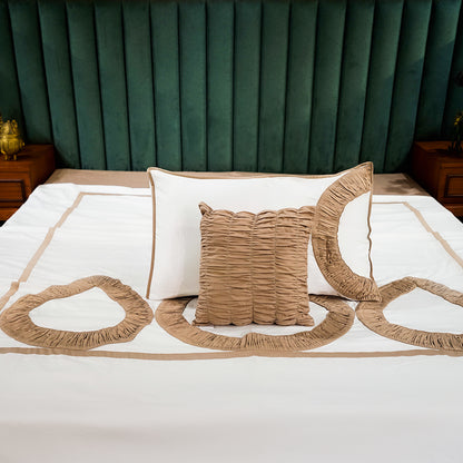 Mocha Bliss Teardrop Elegance 300 TC|400 TC|500 TC Designer Bed Sheet