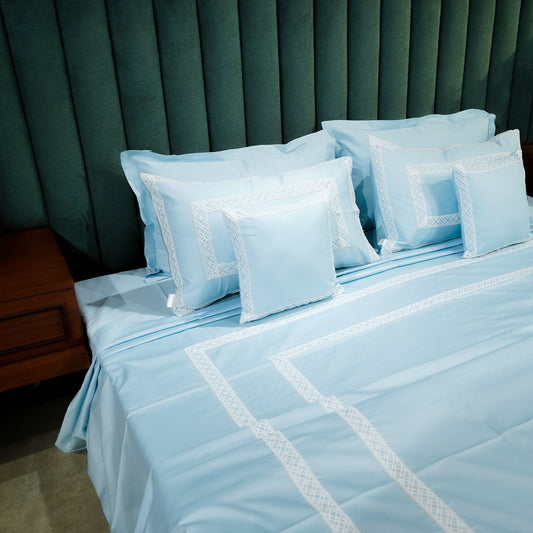 Azure Whisper Cotton Bloom 300 TC|400 TC|500 TC Pillow Cover