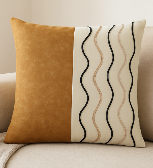 Wavy Beach Curls Cushion Cover