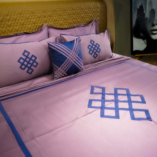 Misty Mauve Abstract Fusion 300 TC|500 TC Bed Set