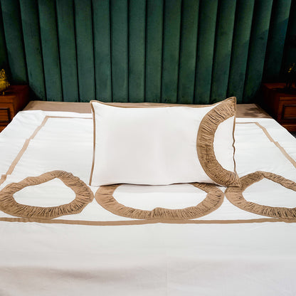 Mocha Bliss Teardrop Elegance 300 TC|400 TC|500 TC Designer Bed Sheet