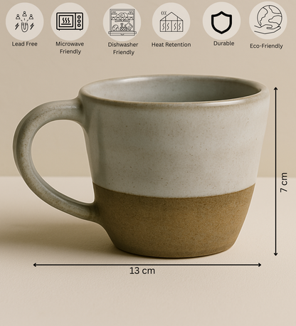 Nordic Claystone Ceramic Cup – Matte Glaze with Natural Sandstone Base