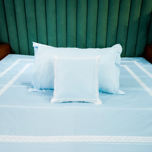 Azure Whisper Cotton Bloom  300 TC|400 TC|500 TC Cushion Cover Sets