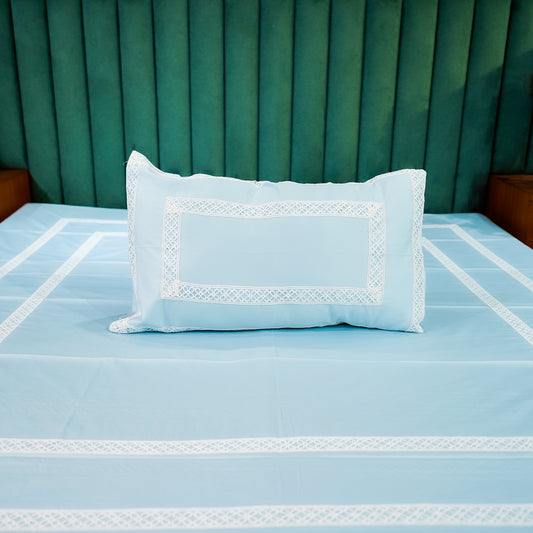 Azure Whisper Cotton Bloom 300 TC|400 TC|500 TC Pillow Cover