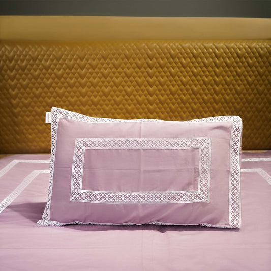Misty Mauve Cotton Bloom 300 TC|500 TC Pillow Cover