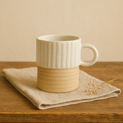 Earth & Ivory – Rustic Stoneware Mug