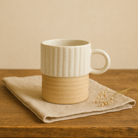 Earth & Ivory – Rustic Stoneware Mug