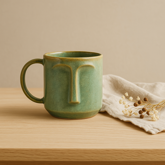 Arto Face Mug – Handmade Ceramic Mug with Abstract Minimalist Design