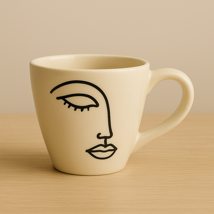 Muse in Clay – Handcrafted Line Art Cup