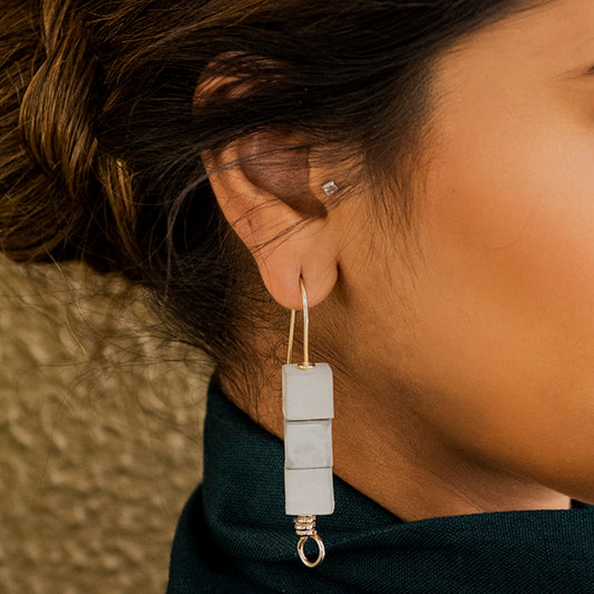 Abacus Earrings – Balance Meets Bold in Matte Gold
