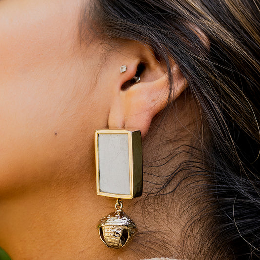 Piazza Earrings – Sculpted Geometry in Gold