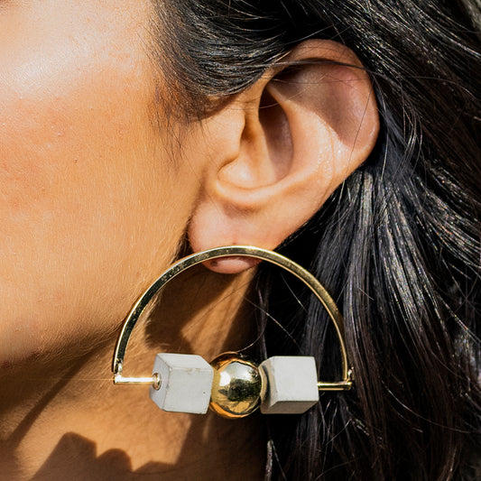 Semi Circle Textured Earrings – Sculpted Simplicity in Motion