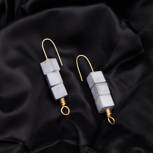 Abacus Earrings – Balance Meets Bold in Matte Gold