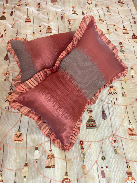 Garnet Gingham Cushion Cover Sets