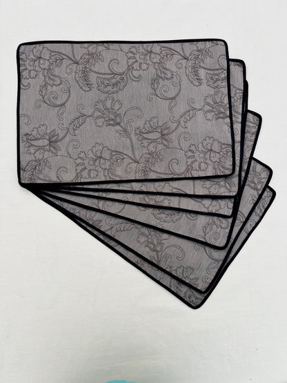 Ashen Floral Tapestry Table Mats