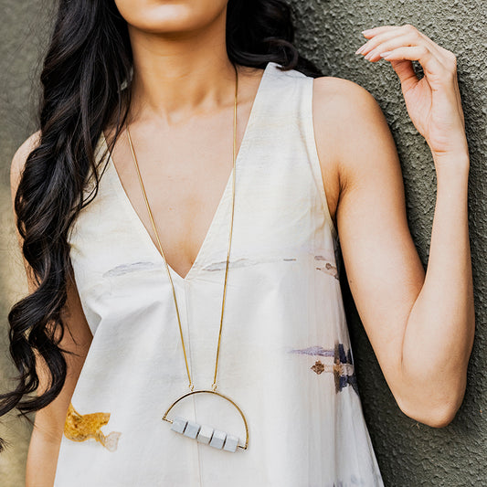 Baromassi Dual-Tone Chain Necklace – Monsoon Elegance, Sculpted