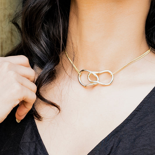 Swayam: Fluid Form Gold Choker Necklace