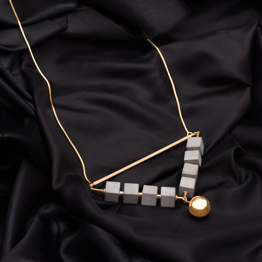 Ash Grey Organic Layered Necklace – Earthbound Elegance