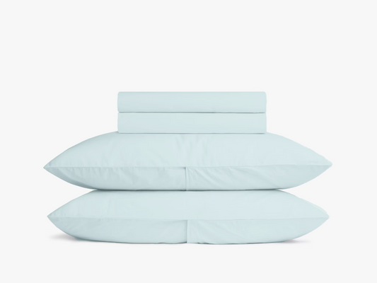 Baby Blue pure cotton flat bed sheet for king/queen/single bed – breathable, soft, skin-friendly & fade-resistant bedding for Indian homes.