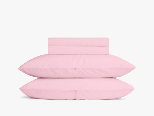 Baby Pink pure cotton flat bed sheet for king/queen/single bed – breathable, soft, skin-friendly & fade-resistant bedding for Indian homes.