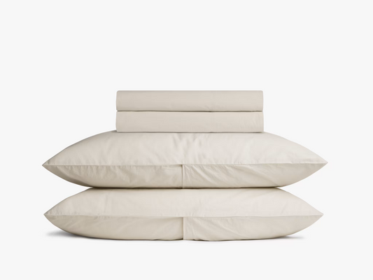Beige pure cotton flat bed sheet for king/queen/single bed – breathable, soft, skin-friendly & fade-resistant bedding for Indian homes.