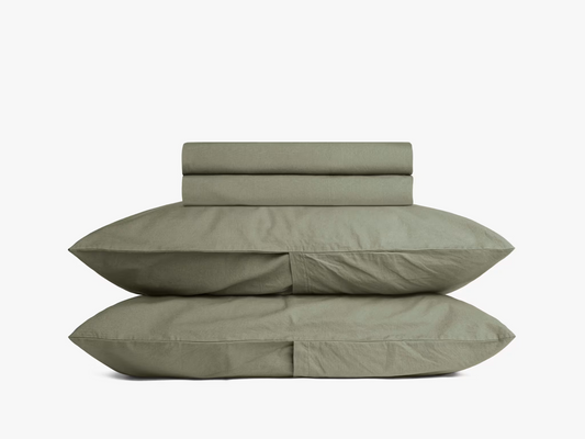 Sage Green pure cotton flat bed sheet for king/queen/single bed – breathable, soft, skin-friendly & fade-resistant bedding for Indian homes.