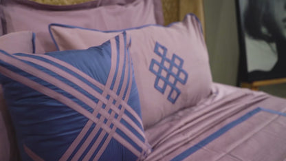 Misty Mauve Abstract Fusion 300 TC|500 TC Designer Bed Sheet