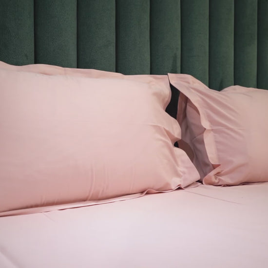 Baby Pink pure cotton flat bed sheet for king/queen/single bed – breathable, soft, skin-friendly & fade-resistant bedding for Indian homes.