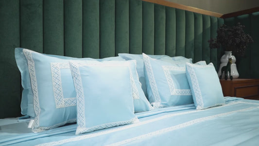 Azure Whisper Cotton Bloom 300 TC|400 TC|500 TC Bed Set