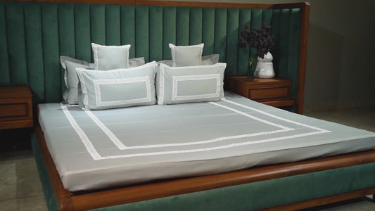 Silver Mist Cotton Bloom 300 TC|500 TC Bed Set